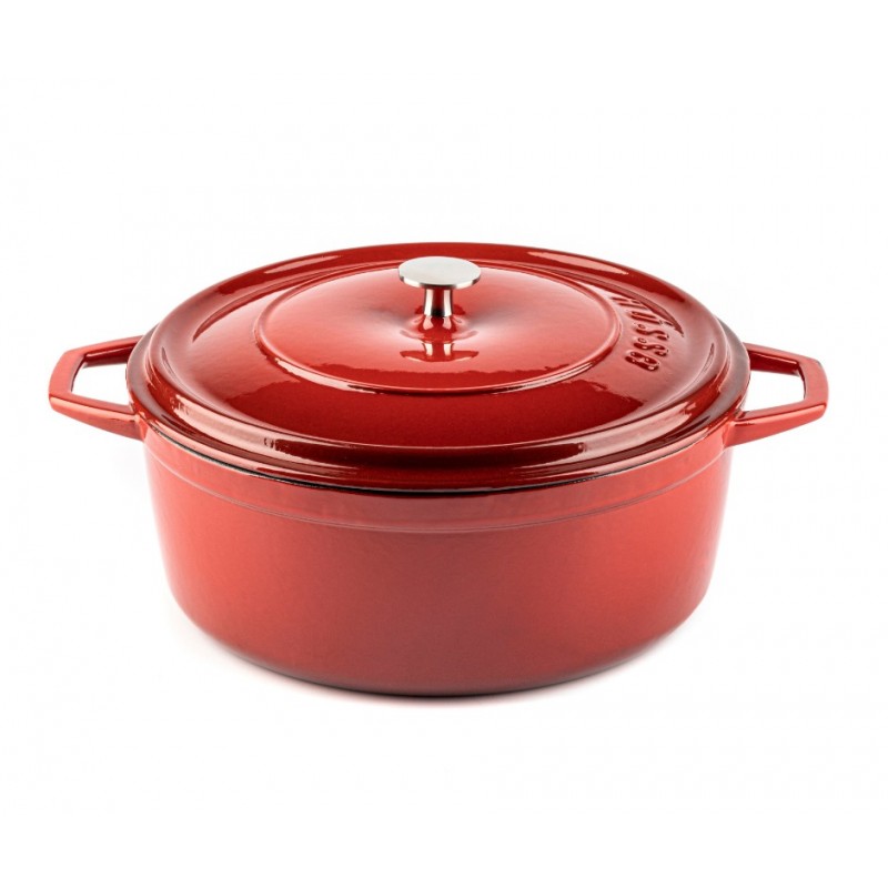 Cast iron deep pot Solagio, Rubin, Ф28 - Red cast iron cookware