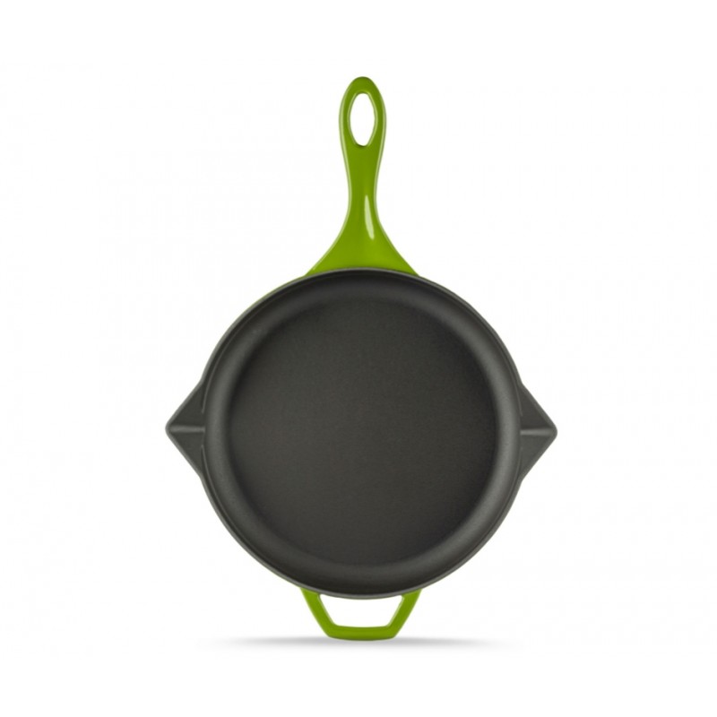 Enameled cast iron pan Hosse, Bamboo, Ф28cm | Flat cast iron pan | Cast iron pan |