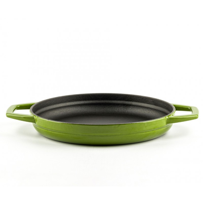 Enameled cast iron pan with two handles Hosse, Bamboo, Ф22cm | Flat cast iron pan | Cast iron pan |
