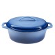 Enameled cast iron pot, Blue, oval, 33x27см | Cast iron pot |  |