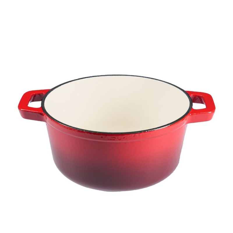 Enameled cast iron pot, Red, Ф24 | Cast iron pot |  |
